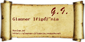 Glasner Ifigénia névjegykártya